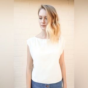 Beautiful OZMA Isla Tee, silk noil, natural, XS
